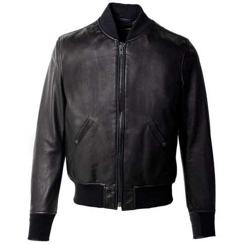 Men's Leather Bomber Jacket